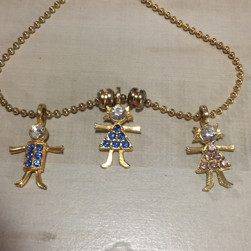 Mothers Gender/Children Necklace 1 Boy&1 Girl Blue December 1 Girl White April